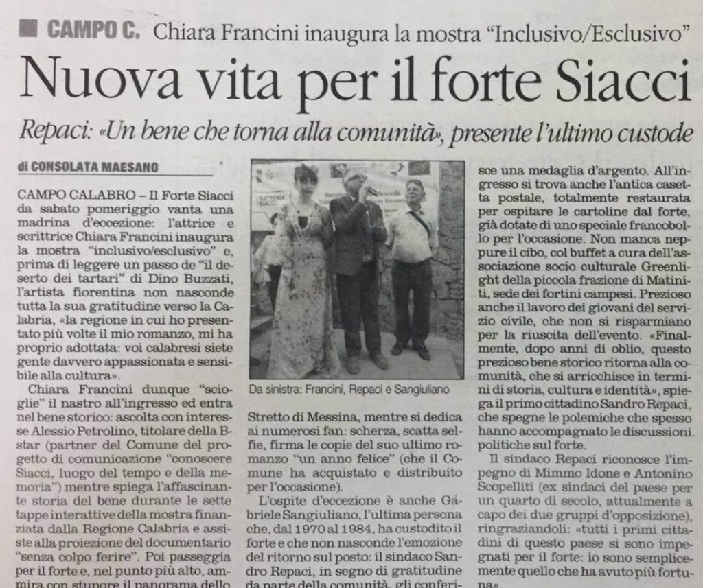 Nuova vita per forte siacci